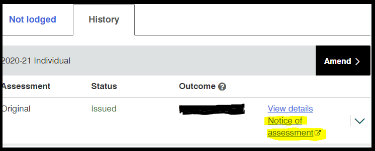 ATO Notice of Assessment